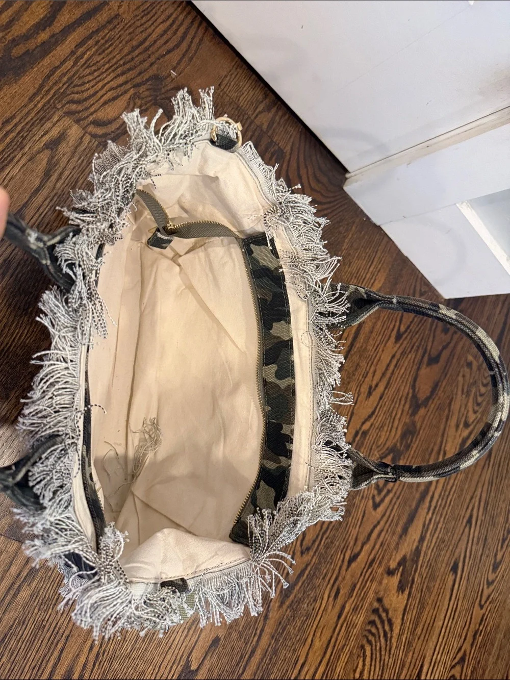 Camo Fringe Duffel Bag - Green Camo